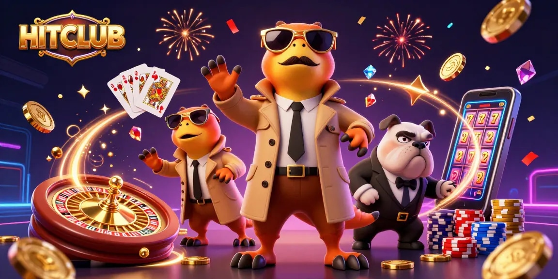 Experience the excitement at HITCLUB with raptors sneaking into a VIP lounge amid flying coins and cards.