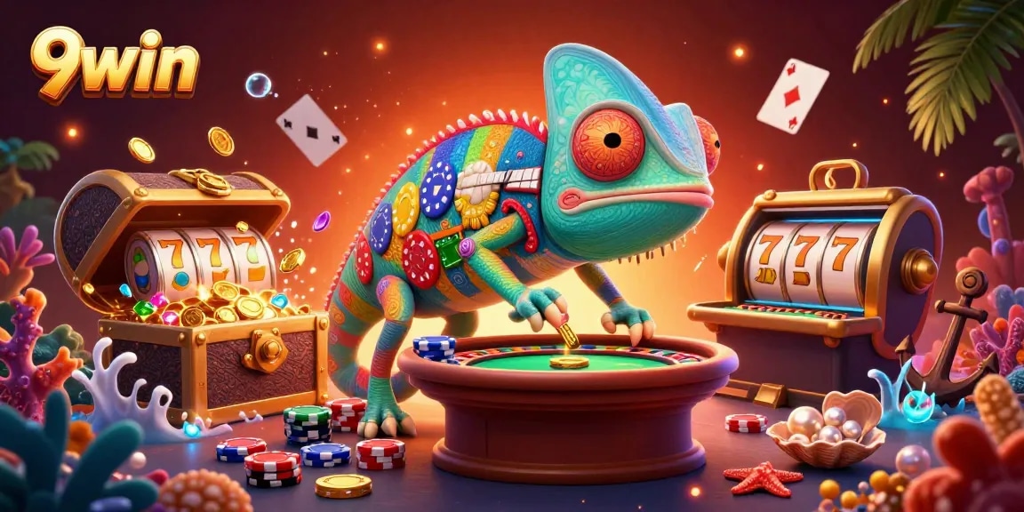 Experience thrills with 9win in this vibrant chameleon-themed casino adventure.
