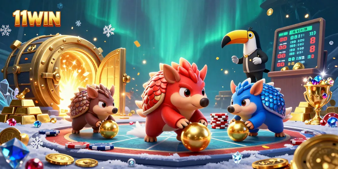 Experience thrilling gameplay at 11WIN with pangolins bowling through poker chips and treasure.