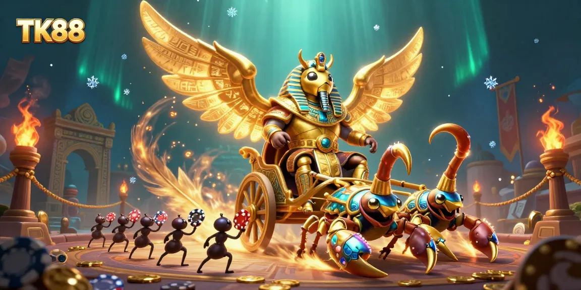 Experience thrilling gameplay as TK88 offers engaging games featuring a majestic golden scarab beetle.