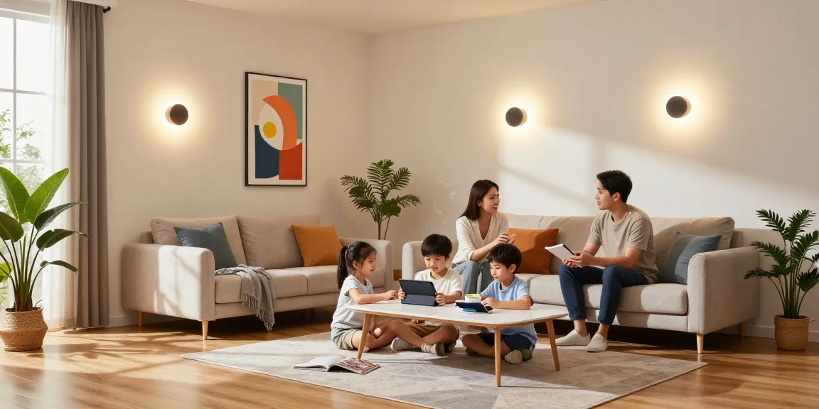 Aplice LED decorative în living modern, iluminare caldă și atmosferă confortabilă