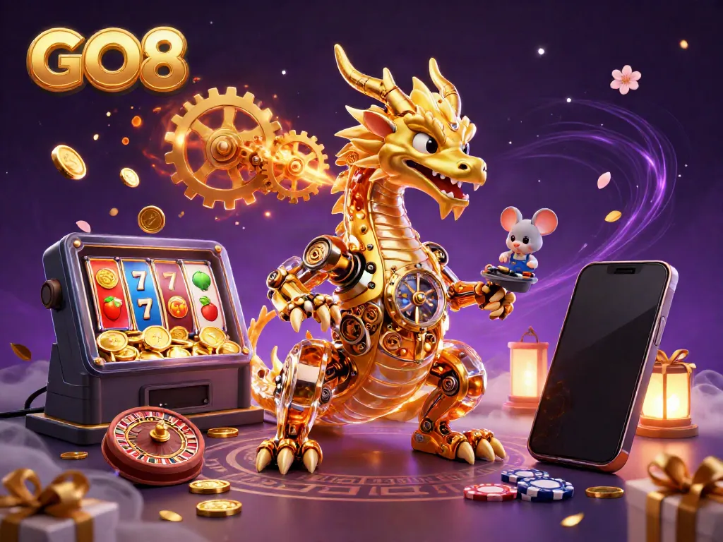 Engage with GO8's thrilling casino experiences through vibrant gaming characters and elements.