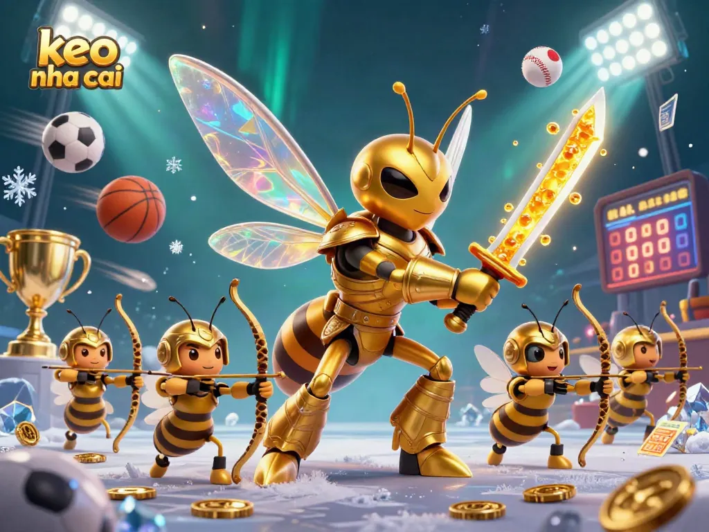 Engage with keo nha cai and explore dynamic sports betting elements in a vibrant digital illustration.