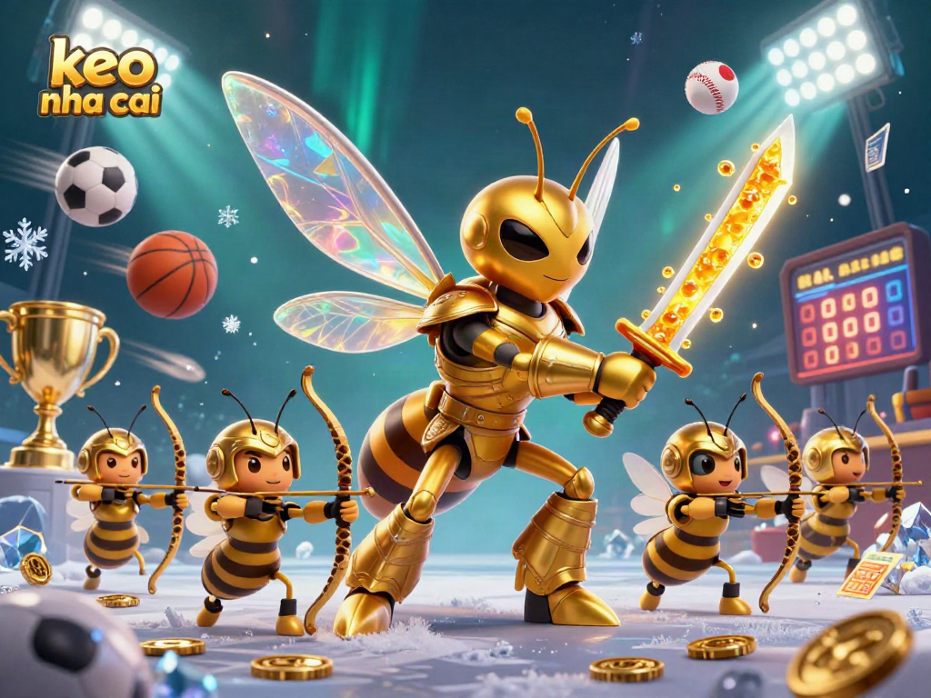 Engage with keo nha cai and explore dynamic sports betting elements in a vibrant digital illustration.