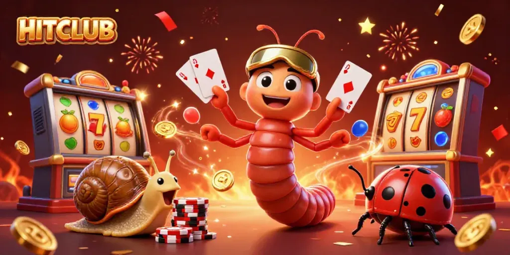 Experience the excitement of HITCLUB with a vibrant illustration showcasing a unique casino atmosphere, filled with engaging gaming elements.