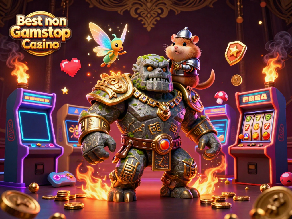 Engaging scene of the best non Gamstop Casino featuring magical elements and dynamic game-themed visuals.