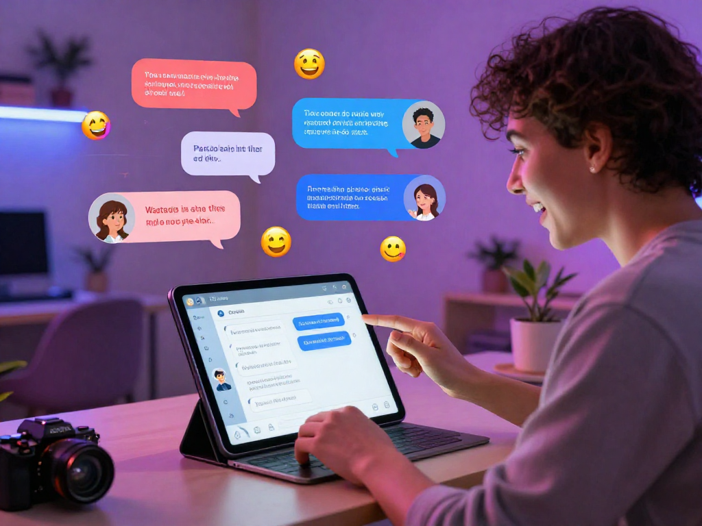 Engaging user experience showcasing nsfw ai chat on a sleek tablet with vibrant digital elements.