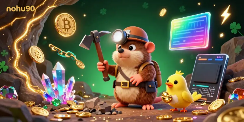 Nurture winning strategies with the nohu90 treasure hunt in this captivating 3D illustration.