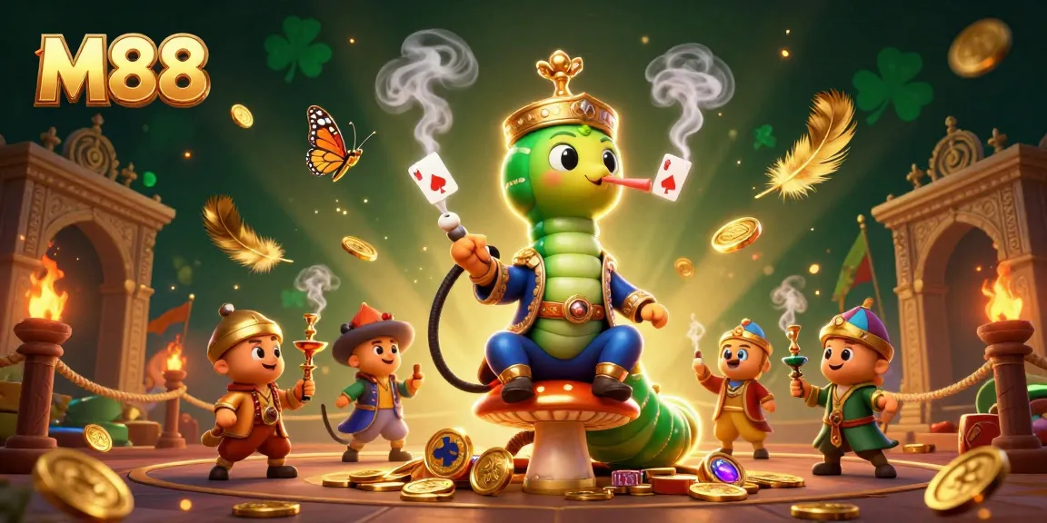 M88 caters to online gamblers with immersive experiences in a vibrant 3D illustrated casino scene.