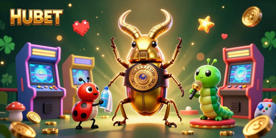 Experience HUBET's vibrant gaming world with unique characters amidst dynamic casino elements.